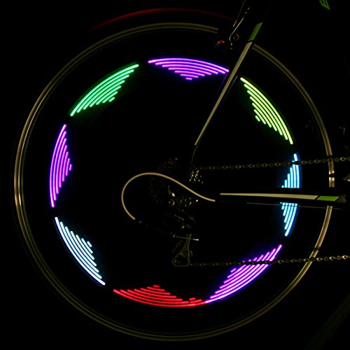 7-fach Multi-Color LED Fahrrad Speichenlicht mit 30 verschiedenen Mustern und Motiven - 8