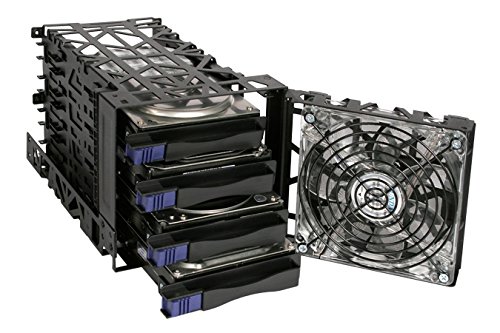 Icy Dock Black Vortex MB074SP-B – Festplattenkaefig Für 4x 3,5 Zoll (8,9cm) Festplatten – 120mm LED-Lüfter – Schwarz - 4