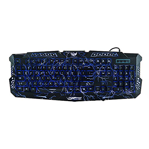 Preisvergleich Produktbild Opuman verdrahtete mechanische Peripherie Spiel-Tastatur 3 Farbe umschaltbare Hintergrundbeleuchtung LED USB wasserdichte Multi-Media Büro Typisten Tastatur kreativ angetriebene 19 Tasten