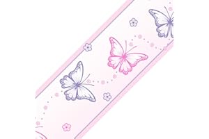 SuperDuperDecor Chasing Butterflies - Personalised Bedroom Wall Border - eco Decor Strips - Mixed - Without Name