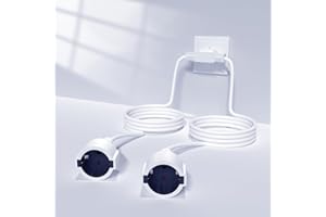 BrightArk 2M Double Fiche pour Prise de Courant, Rallonge avec 2 Prises 16A/250V Double Prise Electrique, Prise Double à Rallonge de Contact de Protection, pour Cuisine, Bureau, Maison Max 4000W