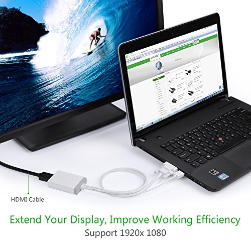 Ugreen VGA auf HDMI Konverter Adapter Audio Übertragung1080P HDTV mit USB Stromversorgung unterstützt für Computer, Projektor, Laptop, DVD-Player, Set-Top-Box, Spieler und so weiter VGA Signal Ressourceneingangs Weiß - 3