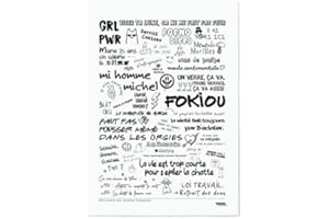 LA MAJORETTE A MOUSTACHE LA Majorette À Moustache - Affiche Graffitis Toilettes - Idée cadeau drôle - 50 cm x 70 cm - Livrée dans Un Tube Protecteur en Carton pour Les Amateurs d'humour décalé