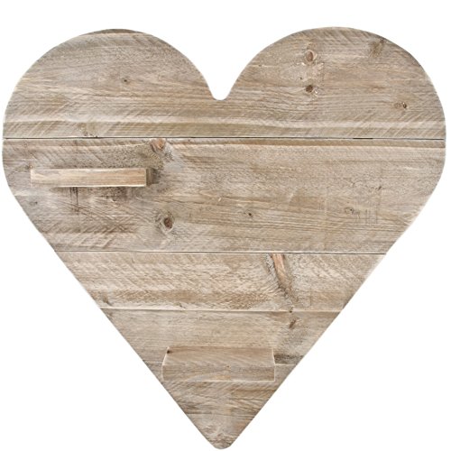 Wandboard Herz Deko Bauholz 80x80x12cm natur Design - 2
