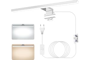 Zaxiva Luces de Baño LED 4000K-6000K Dos Tonos 40cm 12W IP44 a Prueba de Agua Aluminio Interruptor Cableado Maquillaje