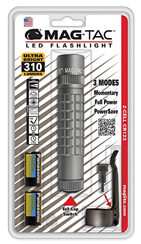 Mag-Lite Mag-Tac LED-Taschenlampe im Tactical-Design, Plain Bezel, 310 Lumen, 13.2 cm mit 3 Modi, grau SG2LRG6 - 6