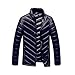 Produktbild VENMO Männer Warm Stand Slim Fit Mantel Zip Gute Qualität Outwear Daunen Ultra Light Jacke Steppjacke mit Kapuze Outdoor Daunenjacke Winterjacke Leicht Duenn Daunenmantel Down Jacket (5XL, Black)