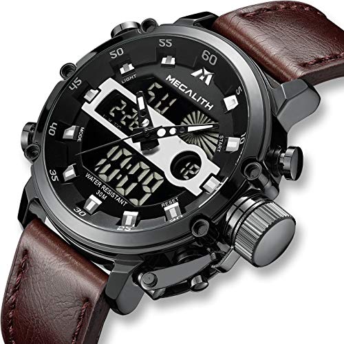 Herren Uhren Militär Sport Wasserdichte Chronograph Analog Digital Groß Armbanduhr Männer Dual Display LED Licht Stoppuhr Shock Resistant Casual Armbanduhren Herren Uhren Militär Sport Wasserdichte Chronograph Analog Digital Groß Armbanduhr Männer Dual Display LED Licht Stoppuhr Shock Resistant Casual Armbanduhren