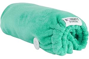 Noughty 97% Natural Microfiber Hair Towel Quickly Absorbs Moisture Quick-dry Wrap, Reduces Breakage Combats Frizz Green