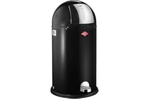 Wesco Kickboy Abfallsammler Metall Schwarz 40 L, H x Ø 75,5x40cm
