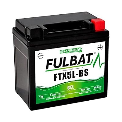 Fulbat - Batterie Moto Gel YT5L-BS / YTX5L-BS 12V 4Ah