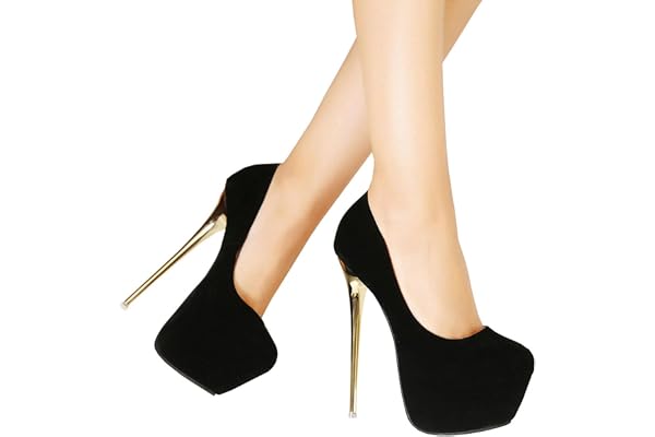 TIKENBST Talon Aiguille Talons Hauts 16CM Grande Taille Pole Dance Shoes Cosplay,Black-38