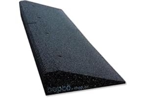 bepco Rampa para bordillos, 100 x 25 x 10 mm, de Goma (Negro), con Arandelas integradas para fijación.