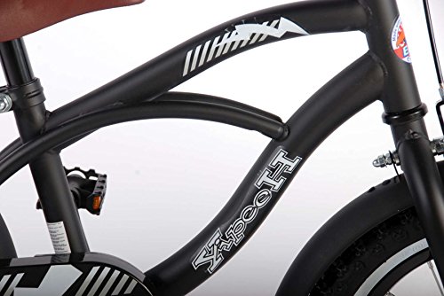 Kinderfahrrad Jungenfahrrad 14 Zoll Black Cruiser – 3 4 4,5 5 Jahre mit Stützräder Matt Schwarz - 4