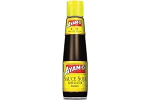AYAM Sauce Soja | Salée | Haute Qualité | Saveurs Authentiques d'Asie | Idéale pour cuisiner chez Soi | Marinades | Sushis | Alimentation Saine | Sans Gluten | Sans Conservateurs - 210ml - 1pc