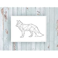 Kunstdruck / Poster FOX WALK -ungerahmt- geometrisch, Fuchs, Tier, polygon, skandinavisch, nordisch, Hipster, Linien, abstrakt