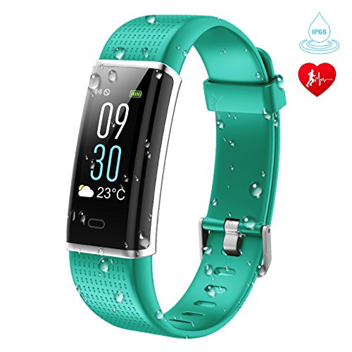 KARSEEN Fitness Tracker, Suiveur d'activité physique ID130plus Couleur avec moniteur de fréquence cardiaque IP68 La montre Waterproof Fitness pour Android?iOS Téléphone(verde)