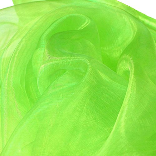 TOLKO® ORGANZA Stoff in Hell-Grün – hauch zart und durchsichtig als Meterware am Stück - 2