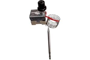 Easyricambi Thermostat sécurité pour poêle à pellets capillaire 1,5 m, 90/110 °C, réarmement manuel