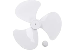 TiaoBug Pales de Ventilateur Plastique 3/5 Feuilles Remplacement Ventilateur sur Pied/de Table Diamètre de Trou 0.8 CM Blanc 38 cm