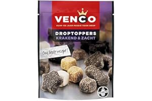 Venco Droptoppers Krakend en Zacht dulce de caramelo dulce regaliz holandés 255G