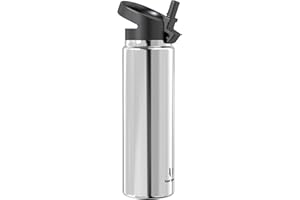 Super Sparrow Gourde Isotherme - 500ml / 750ml / 1L - Paille Bouche Large Bouteille - sans BPA - SwivelSip Gourdes INOX - pour Sport, Voyages, L'école