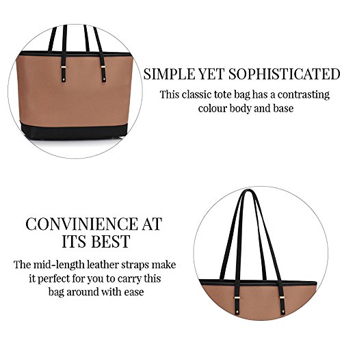 TrendStar Art Und Weise Tote Schultertaschen Damen Neue Große Designer Kunstleder Handtasche Der Frauen Schwarz/Weiß