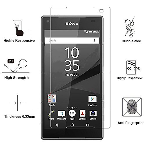 SONY Xperia Z5 Panzerglas Schutzfolie 3 Stück, WEOFUN Displayschutzglas Panzerfolie für Sony Xperia Z5 Schutzglas Folie 5,2 Zoll [0.33mm, 9H, Ultra-klar] - 2