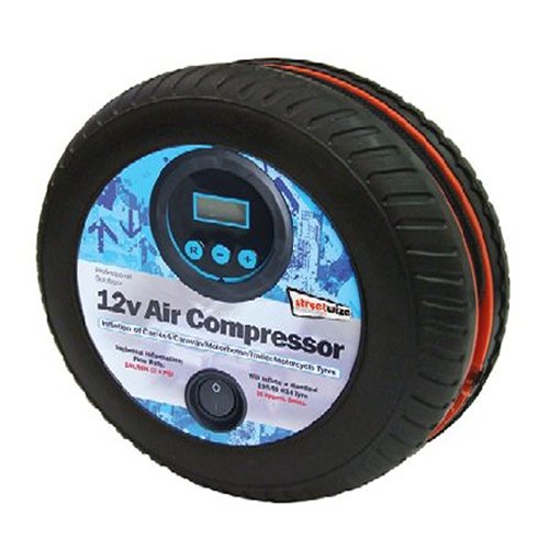 12V DIGITAL AIR COMPRESSOR - WITH AUTO SHUT-OFF AND ADAPTORS