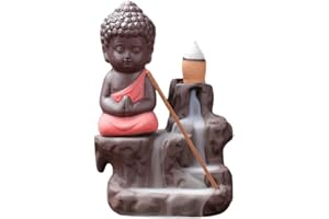 Mayco Bell Bruciatore di incenso riflusso Torre Coni Sticks Holder Ceramica Porcellana Buddha Monk Ash Catcher Rosa