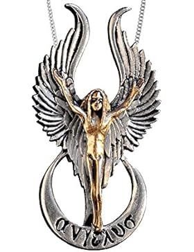 Anhänger Heiliger Engel Engelanhänger teilvergoldet mit Halskette Schmucksäckchen und Karte 04