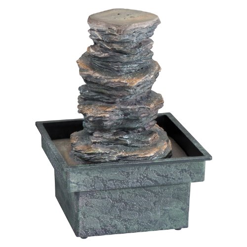 Zimmerbrunnen aus Polyresin in Steinoptik mit Netzanschluss Wohlbefinden pur non noTrash2003