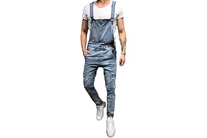 Onsoyours Herren Denim Latzhose Overalls Herren Jeans Latzanzug Loose Fit Cargo Workwear Strampler Overalls Retro Denim Bib Skinny Fit Streetwear Dungarees