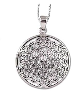 Anhänger Blume des Lebens Amulett Talisman Silber - Harmonie - mit Kette Halskette Silberkette - 5621