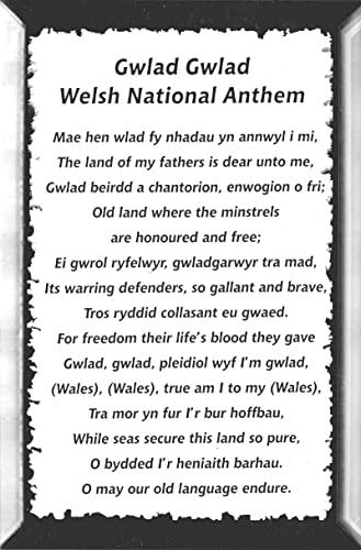 MIRRORED GLASS WELSH NATIONAL ANTHEM IN 6x4" FRAME - SOUVENIR - MP147