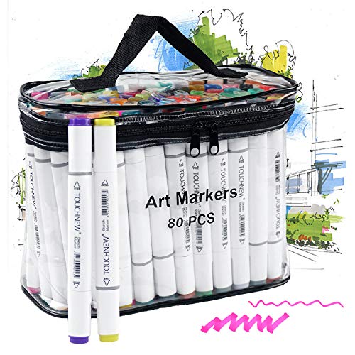 Togood - Pennarelli a doppia punta, 80 colori diversi, set professionale per colorare e dipingere