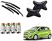 Auto Pearl Premium Quality Car Accessories Combo of Car Rain Wind Door Visor Side Window Deflector. & Car Tyre Air Alert Valve Cap Set of 4 Pcs. & Black Designer Car Neck Rest Set of 2 Pcs. For Chevrolet Beat Type-2 RS.1707.00