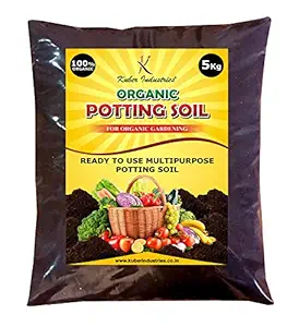 Kuber Industries Enriched Premium Organic Earth Magic Potting Soil Mix with Required Fertilizers for Plants,5 Kg(Brown)-KUBMART15002