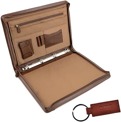 ® Nathan Cowhide Leather A4 Zipped Document/Note Pad Holder