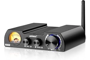 AIYIMA A08Pro Bluetooth 5.1 TPA3255 Mini Power Amplifier 2.0/2.1 Channel 300Wx2 (4 ohm) HiFi Stereo Amplifiers Class D Digital Audio Amplificador VU Meter Amp with Treble and Bass Control