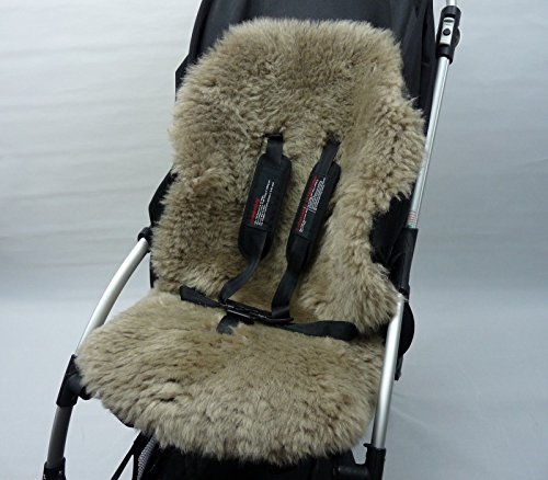 SHEEPSKIN CAPPUCINO Buggy Pushchair Pram Car Seat Liner Mat Natural Warm&Fluffy