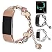 Produktbild Mumuj Mode Elegant Damen Metall Armband, Schmuck Glanz Ersatz Watch Band Jewelry Metallarmband mit Schmuck Ersatzband Verstellbares Armband für Fitbit Charge 2 Uhr (Roségold)