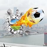 BestOfferBuy 3D Realistisch Fußball Geknackte Wand Effekt DIY PVC Wandbild Sticker Aufkleber - 2