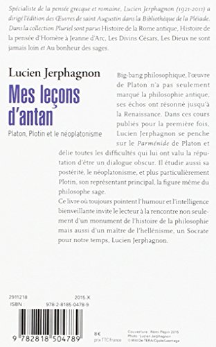 Livres Couvertures de Mes leçons d'antan: Platon, Plotin et le néoplatonisme