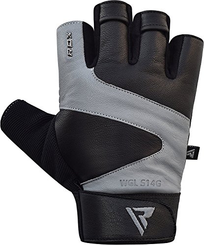 RDX Fitness Handschuhe Gewichtheben Handgelenkschutz Trainingshandschuhe Crossfit Sporthandschuhe krafttraining Bodybuilding Rindsleder Gym workout Gloves - 3