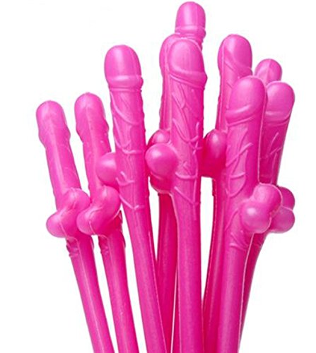10er Pack Sexy Penis Strohhalme Trinkhalme Willy für den Junggesellenabschied und Spaßparty - 3