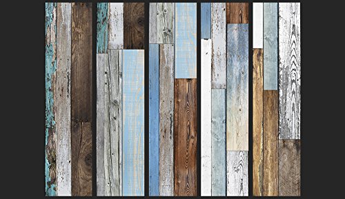 PURO TAPETE | Realistische Tapete ohne Rapport und Versatz | Kein sich wiederholendes Muster | 10m VLIES Tapetenrolle | Bretter Holz f-C-0016-j-a - 2