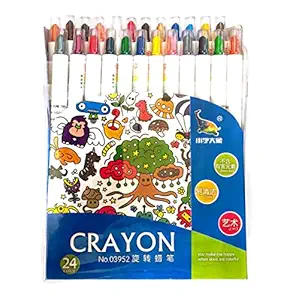 CHAHBELI - 24 Rolling Crayon Colors for kids | Rolling Crayons Pen for Kids (Set of 24 Colors)