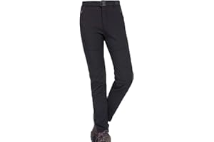 DAWWOTI Pantalon De Ski Femme avec Poche À Fermeture Éclair, Pantalon De Neige Imperméable Thermique Épais Ski Tenue Toison De Ski pour Les Dames De Sports d'hiver Randonnée Pantalons Coupe-Vent