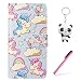 Produktbild Samsung Galaxy S7 Hülle Regenbogen Pferd PU Leder Magnetverschluss Ständer Flip Brieftasche Schutzhülle Handyhülle Mit Kartenfach Für Samsung Galaxy S7 Mit Zwei Geschenk